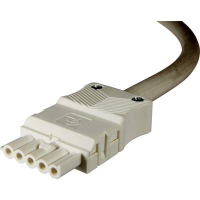 Connecteur blanc à cinq broches sur un câble.