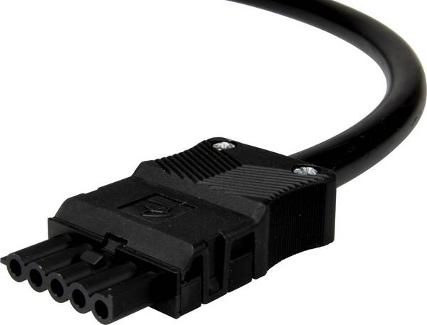 Adels-Contact 92846510 Câble de raccordement secteur extrémité(s) ouverte(s) - Alimentation femelle Nombre total de pôles: 4 + PE noir 1.00 m 30 pc(s)