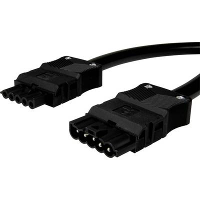 Deux câbles de connexion noirs avec des connecteurs rectangulaires placés côte à côte.