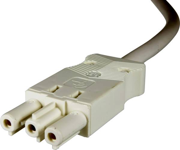 Adels-Contact 16625305 Câble de raccordement secteur extrémité(s) ouverte(s) - Alimentation femelle Nombre total de pôles: 2 + PE blanc 0.50 m 75 pc(s)
