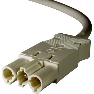 Un câble réseau blanc avec une fiche IEC-60320-C19, généralement utilisé pour connecter des appareils à des sources d'alimentation.