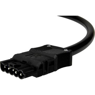 Un câble électrique noir multipolaire avec une fiche rectangulaire comportant plusieurs contacts.