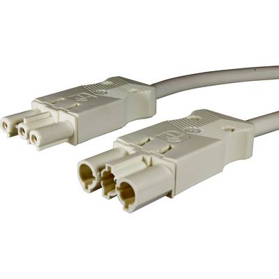 Deux connecteurs électriques blancs avec des symboles gravés. Ils sont placés côte à côte, chacun équipé de trois contacts de connexion.