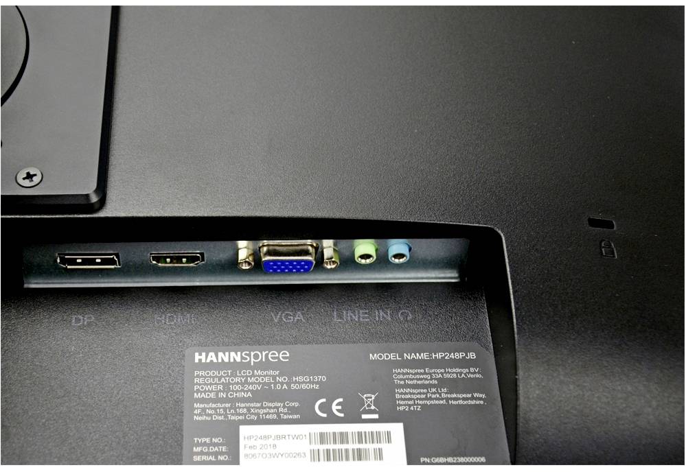 Moniteur LCD Hannspree HP248PJB CEE F (A - G) 60.5 cm 23.8 pouces 1920 x 1080 pixels 5 ms-1