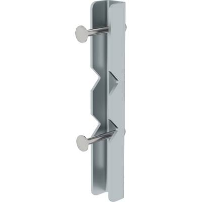 Connecteur métallique avec un profil dentelé et quatre boulons en saillie. Utilisé pour connecter ou fixer des composants.