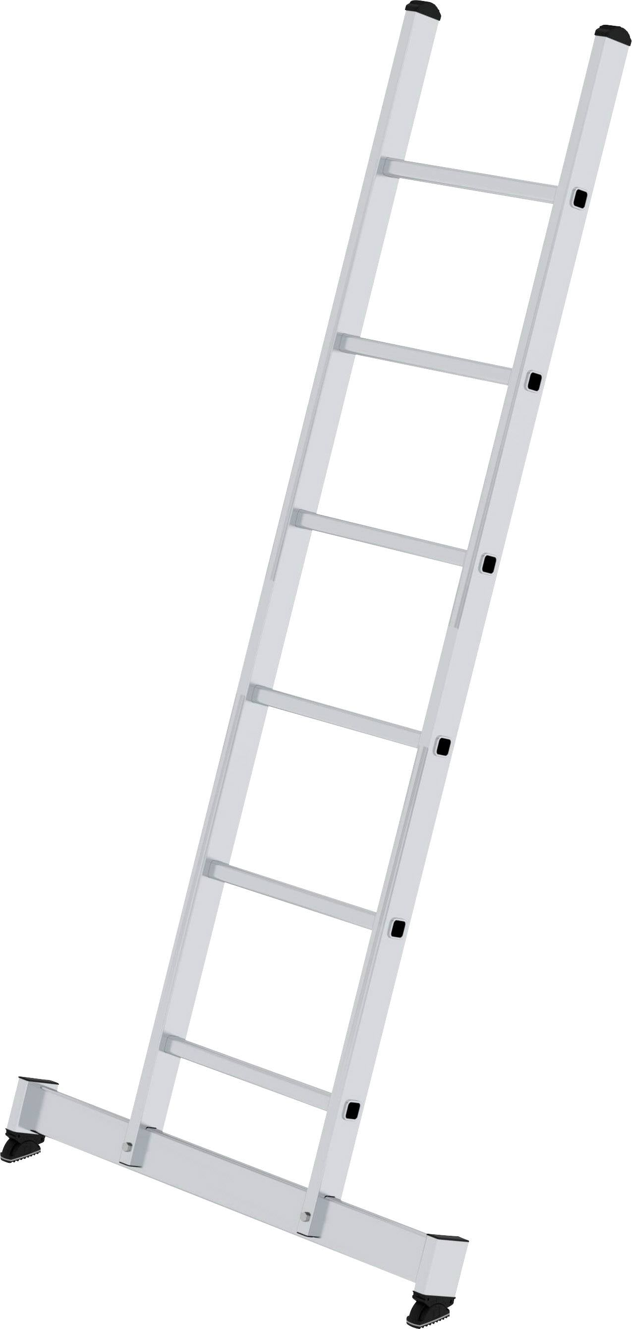 Échelle d'appui blanche à sept échelons, adaptée aux travaux en hauteur, positionnée sur un sol dur.