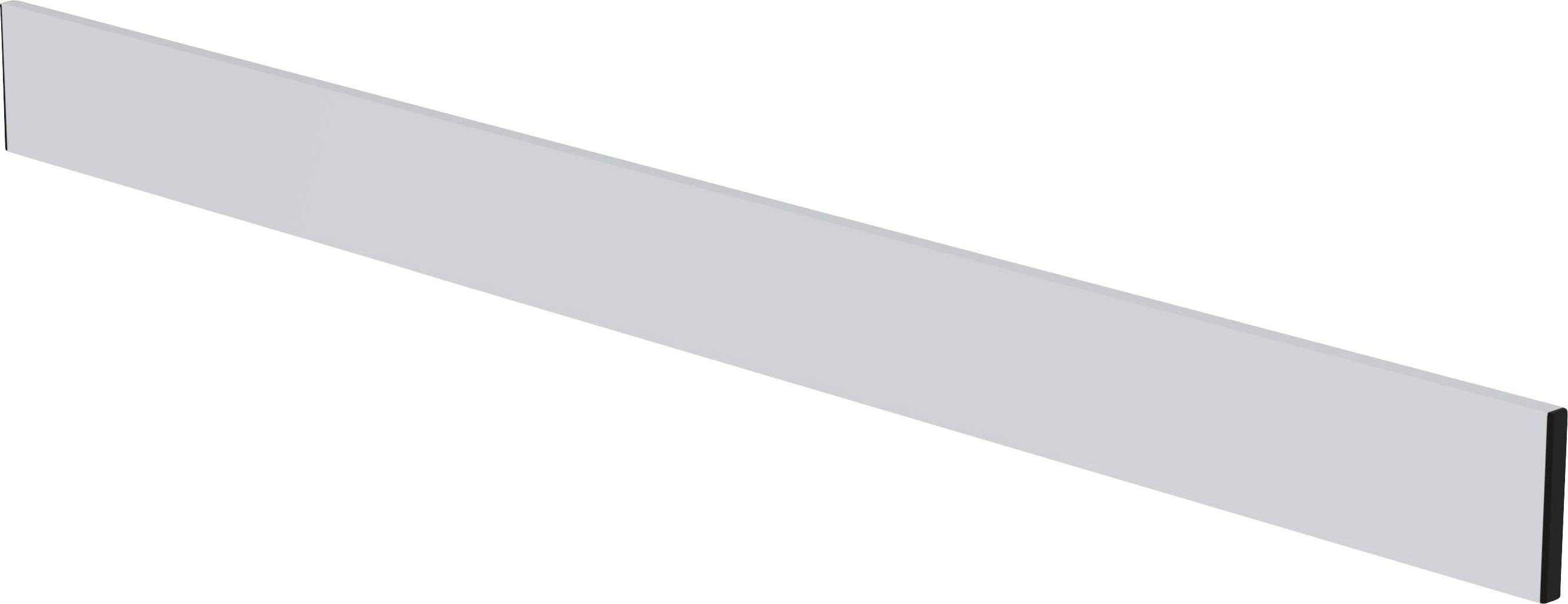 Poutre grise, longue, plate sur fond blanc.