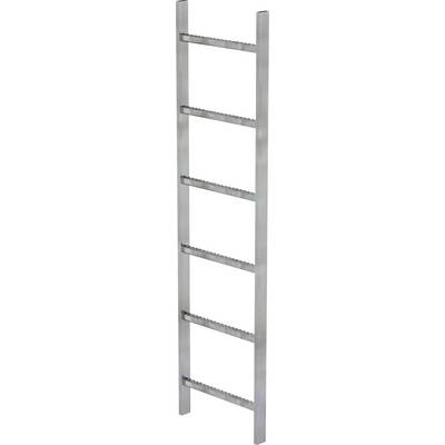 Rampe métallique à six marches dans un design épuré, positionnée verticalement.