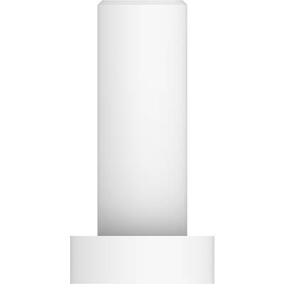 Deux objets cylindriques blancs ; l'un est plus grand et repose sur un socle plus petit.