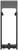 Un support métallique noir rectangulaire, orienté horizontalement, avec une ouverture centrale et une petite traverse en bas.