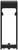 Support noir rectangulaire avec une partie centrale ouverte. Fonction peu claire, probablement pour la fixation d'un appareil ou le maintien de câbles.