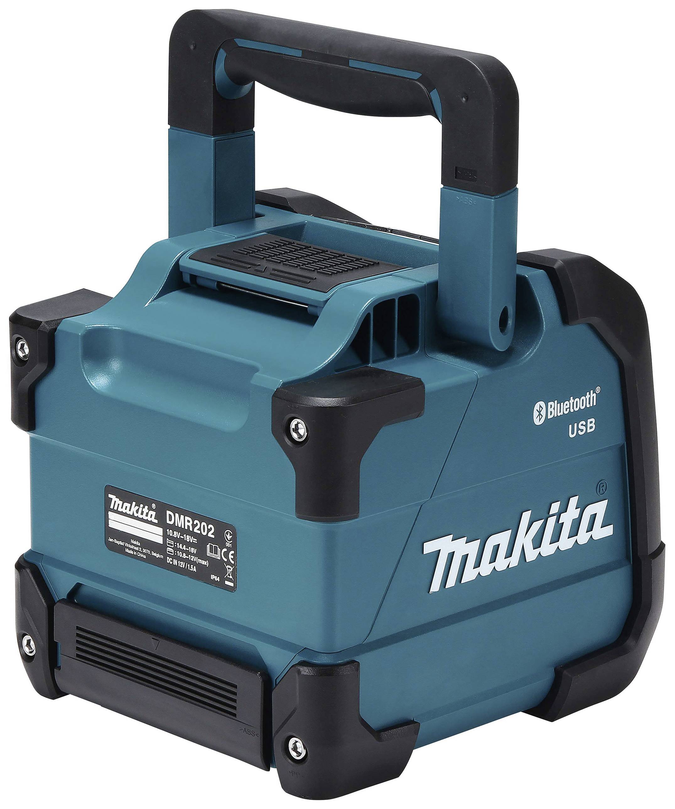 Makita DMR202 Enceinte Bluetooth protégée contre les projections d'eau, anti-chocs turquoise, noir-4