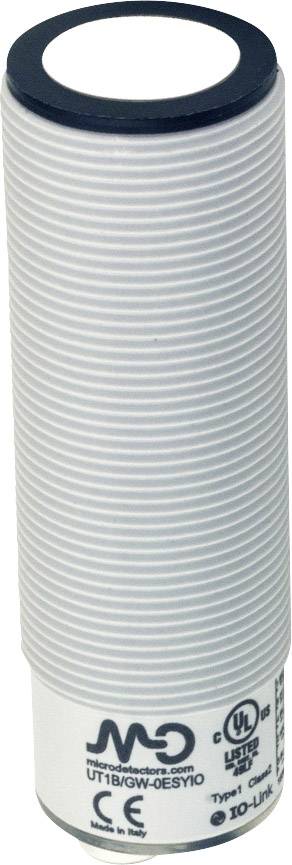 Capteur de proximité cylindrique à surface nervurée et marquage CE, utilisé pour la détection sans contact d'objets.
