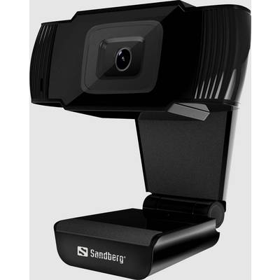 Webcam noire avec mise au point de l'objectif au centre, adaptable aux écrans ou surfaces ; convient pour les appels vidéo.