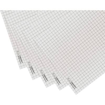Plusieurs feuilles de papier quadrillé avec des marges annotées sont superposées de manière échelonnée. Adapté pour les dessins techniques et les notes.