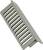 Peigne en plastique gris avec des dents parallèles, vu de côté.