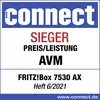'Prix du meilleur rapport qualité/prix AVM FRITZ!Box 7530 AX Numéro 6/2021 connect www.connect.de'
