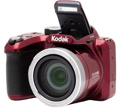 Kodak AZ401-RED Appareil photo numérique 16 Mill. pixel Zoom optique: 40 x rouge boîtier vidéo Full HD, stabilisation d'-1