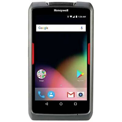 Un smartphone Android de Honeywell avec des applications standard sur l'écran d'accueil, comprenant la recherche Google, le téléphone et l'e-mail.
