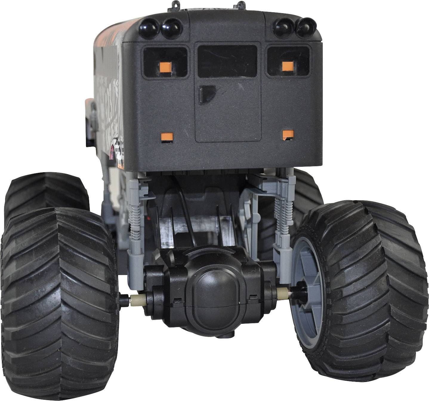 Amewi Crazy SchoolBus orange 1:16 Véhicule RC débutant électrique Monstertruck 100% RtR 2,4 GHz avec accu, chargeur et p-5