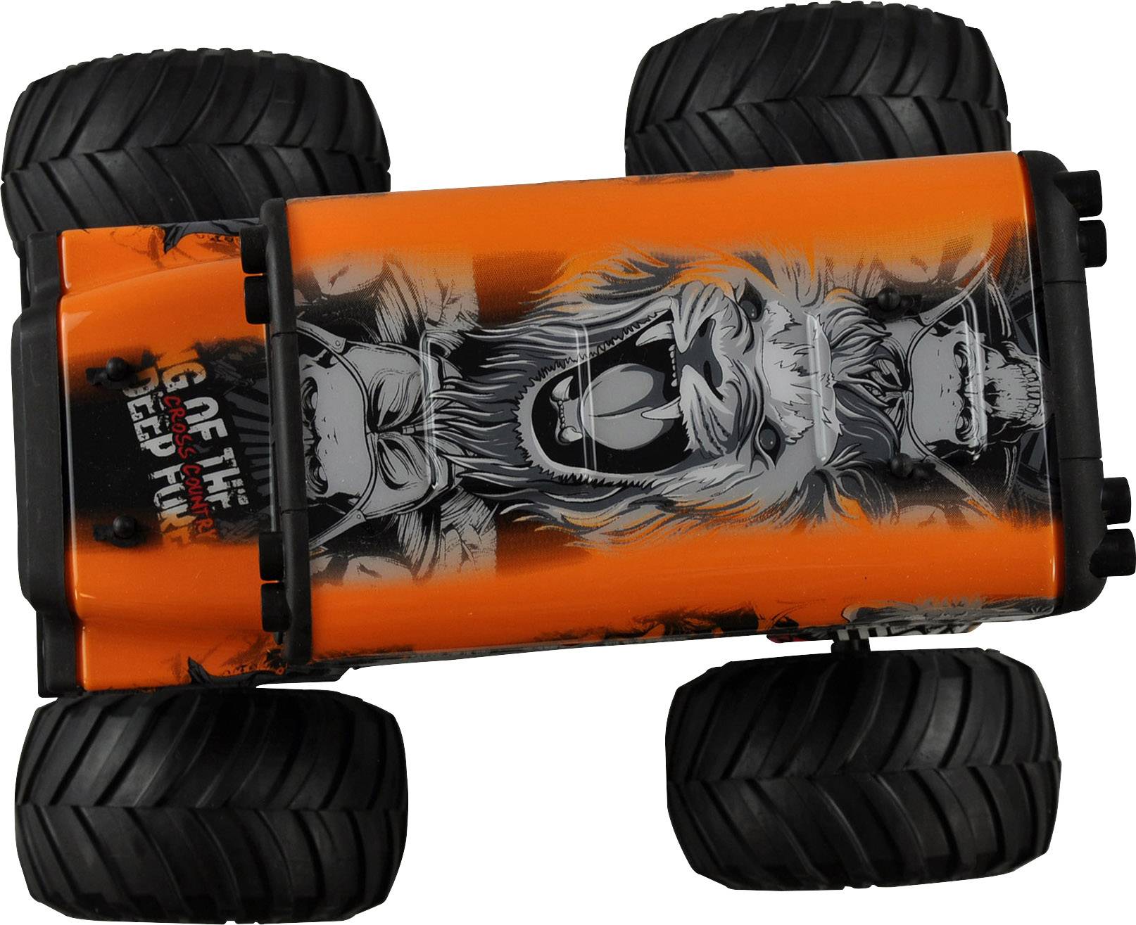 Amewi Crazy SchoolBus orange 1:16 Véhicule RC débutant électrique Monstertruck 100% RtR 2,4 GHz avec accu, chargeur et p-6