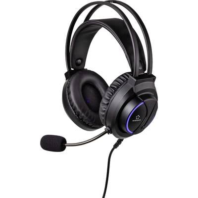 Renkforce RF-GHD-200 Gaming Micro-casque supra-auriculaire filaire Stereo noir  volume réglable