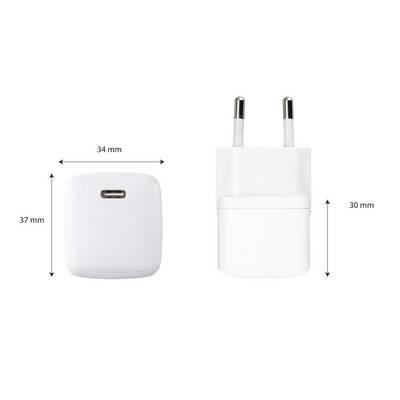 VOLTCRAFT UC-1XCX001 Chargeur USB 18 W USB-C® femelle blanc pour prise murale USB Power Delivery (USB-PD)-6