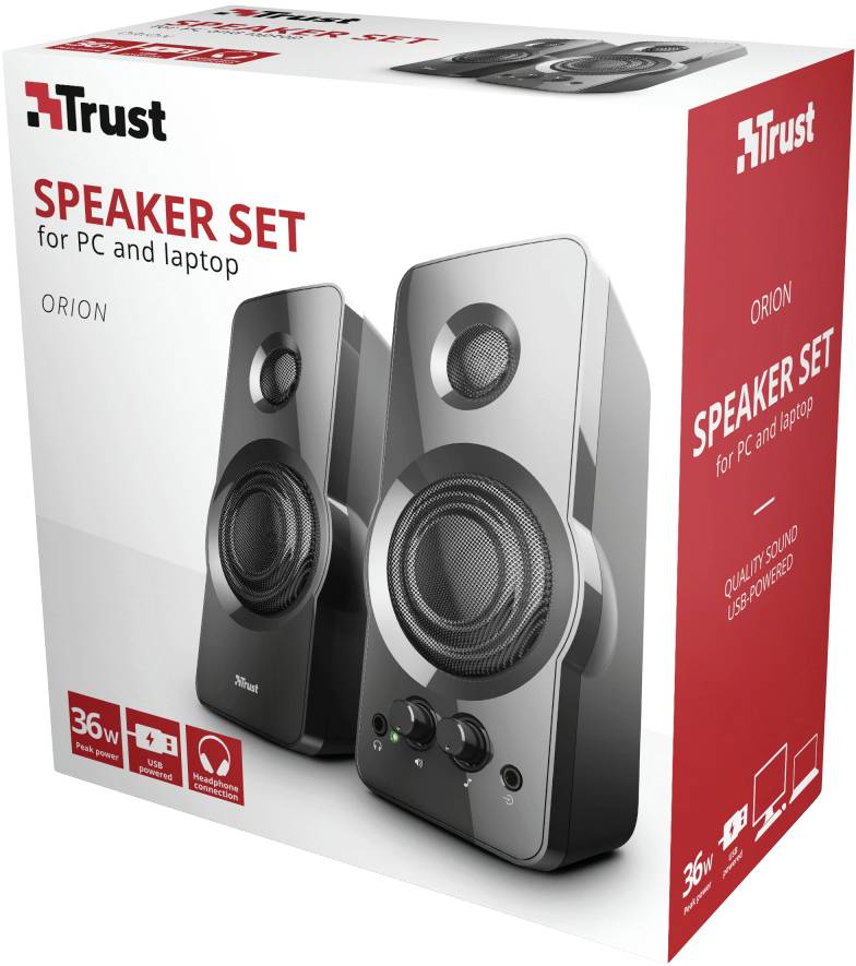Trust Orion 2.0 Speaker set 2.0 Enceintes PC filaire 18 W noir-2