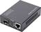Convertisseur multimédia noir portant les inscriptions 'Digitus' et 'Media Converter', avec connexion réseau et port à fibre optique.