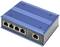 Commutateur Ethernet industriel à six ports RJ45, permettant des connexions réseau dans des environnements difficiles.