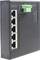 Le commutateur Ethernet industriel présente six ports RJ45 et un bloc de connexion vert. Robuste, conçu pour des installations réseau professionnelles.