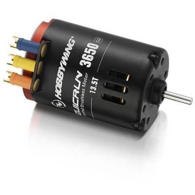 Moteur brushless de la marque Hobbywing, modèle QuicRun 3650, 13,5T, en noir.