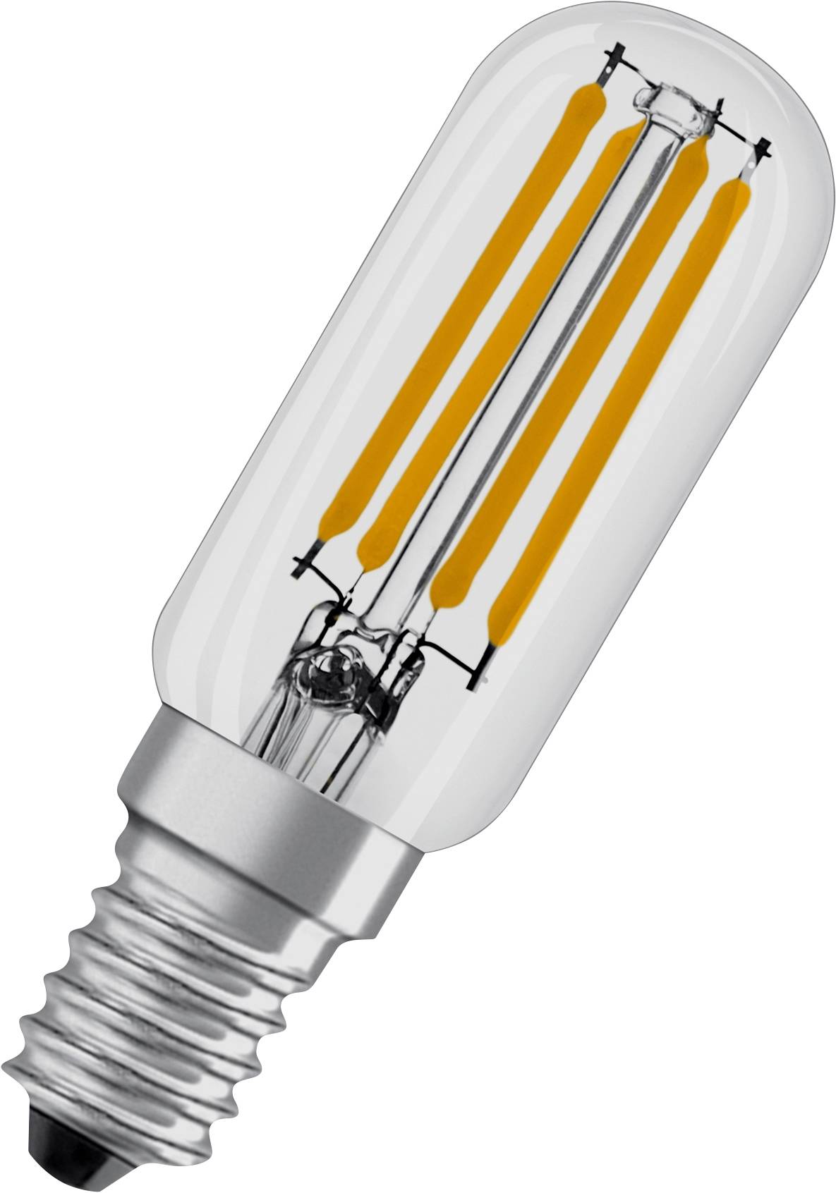 Ampoule LED cylindrique avec filaments apparents.
