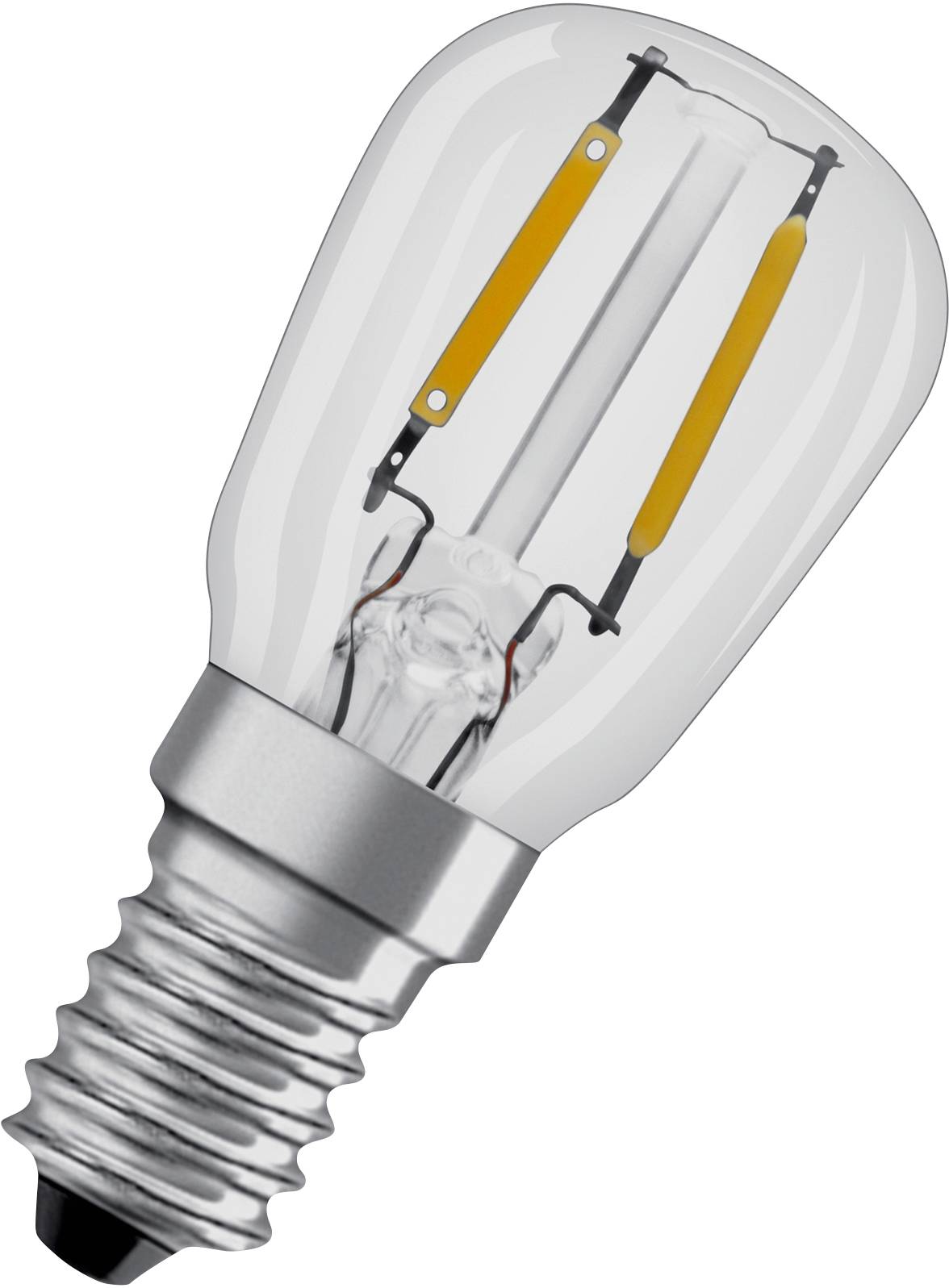 Une ampoule LED avec un verre transparent et une base à vis, mettant en valeur des filaments modernes.