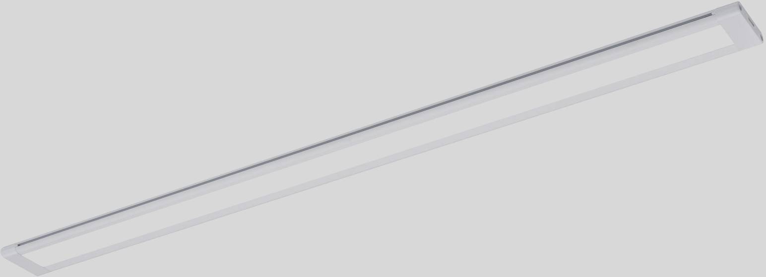 Plafonnier LED fin et rectangulaire, idéal pour éclairer uniformément les espaces modernes.