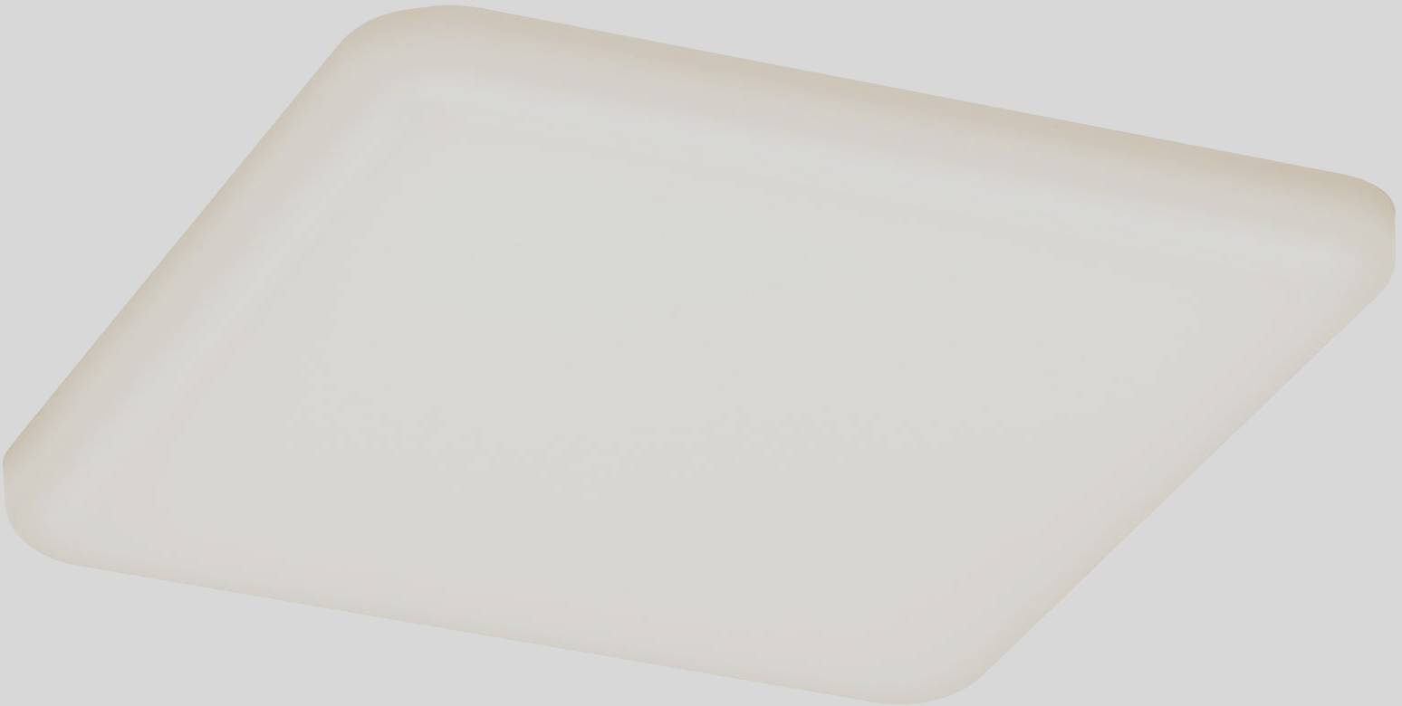 Plafonnier LED carré et plat avec finition blanche mate.