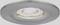 Luminaire encastré avec cadre métallique rond et ampoule visible, projetant la lumière vers le bas. Design moderne et minimaliste.
