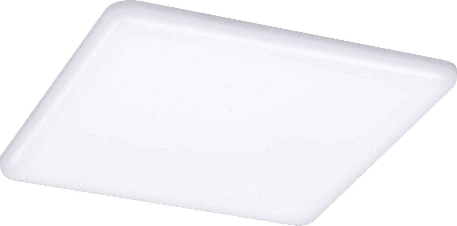 Un plafonnier LED carré blanc au design minimaliste.