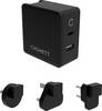 Cygnett Chargeur USB 57 W USB-C® femelle, USB 2.0 type A femelle noir pour prise murale