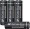 Quatre piles noires 'GP ReCyko Pro' avec l'inscription 'Professional 2000, Recharge 1500 Times'. Une est posée horizontalement.