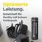 Chargeur avec une batterie insérée et une autre batterie à côté. Texte : 'Performance optimisée. Développée pour les appareils à haute consommation.'