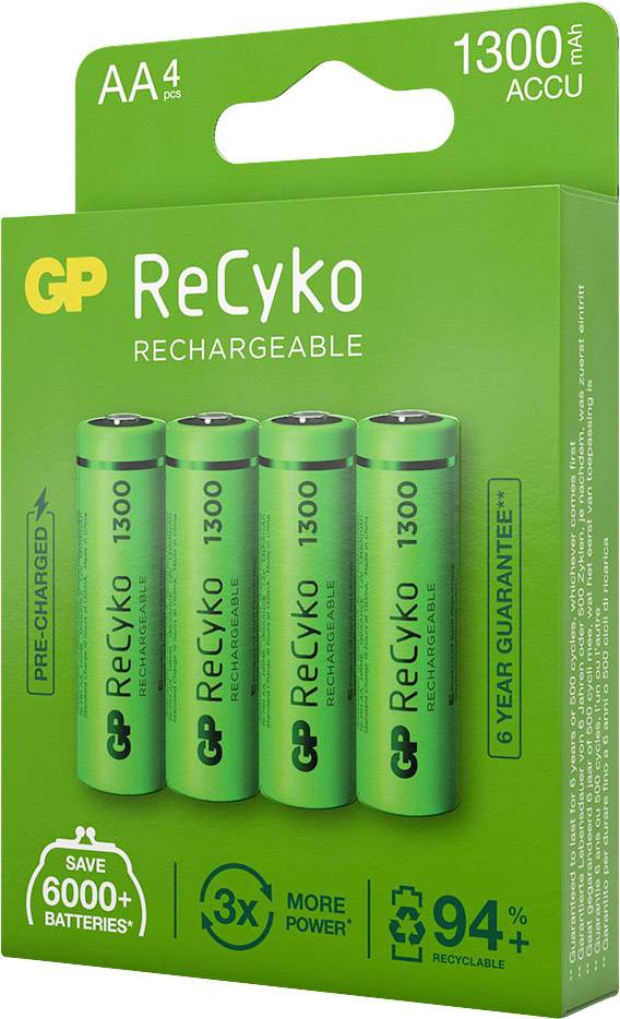 Pile rechargeable LR6 (AA) NiMH GP GPRCK130AA684C4 1300 mAh 1.2 V 4 pc(s)-2