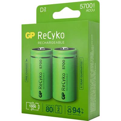 GP Batteries GPRCK570D868C2 Pile rechargeable LR20 (D) NiMH 5700 mAh 1.2 V 2  pc(s)