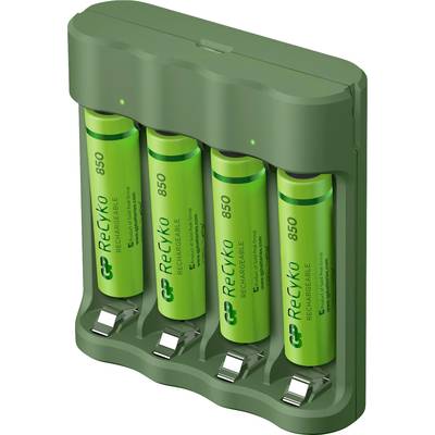 GP Batteries Basic-Line 4x ReCyko+ Micro Chargeur de piles rondes NiMH LR03 (AAA), LR6 (AA)