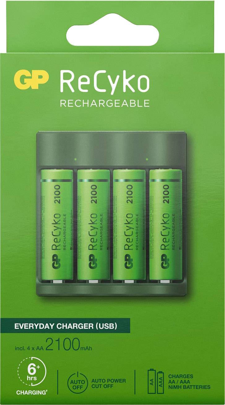 GP GPRCKCH421U370 Chargeur de piles rondes NiMH LR03 (AAA), LR6 (AA)-8
