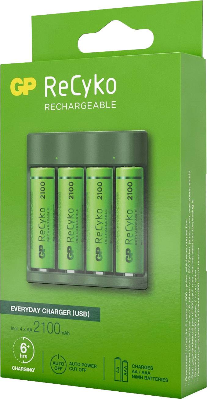 GP GPRCKCH421U370 Chargeur de piles rondes NiMH LR03 (AAA), LR6 (AA)-9