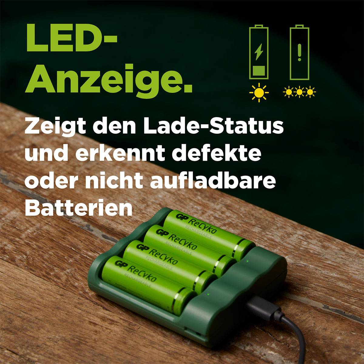 GP GPRCKCH421U370 Chargeur de piles rondes NiMH LR03 (AAA), LR6 (AA)-12