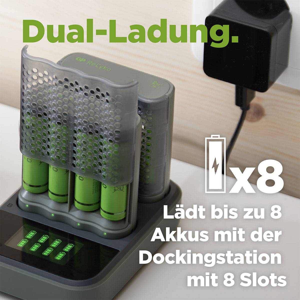 GP GPRCKCHM451D523 Chargeur de piles rondes NiMH LR03 (AAA), LR6 (AA)-7