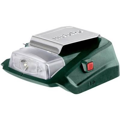 Un dispositif d'éclairage LED vert, portable, doté d'un bouton rouge sur le côté et d'un clip stable de couleur argent en haut.