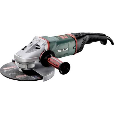 Meuleuse d'angle électrique Metabo avec poignée latérale et disque de coupe, présentée sur un fond blanc.